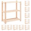 vidaXL &Eacute;tag&egrave;res de rangement &agrave; 3 niveaux 10 pcs 80x38x90 cm Pin 150 kg