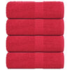 vidaXL Serviettes de toilette FROGN 4 pi&egrave;ces Rouge 30x30 cm 360 g/m&sup2;