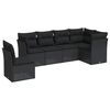 vidaXL Salon de jardin 6 pcs avec coussins noir r&eacute;sine tress&eacute;e