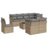 vidaXL Salon de jardin avec coussins 9 pcs beige r&eacute;sine tress&eacute;e