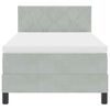 vidaXL Lit &agrave; ressorts avec matelas Gris clair 90 x 190 cm Velours