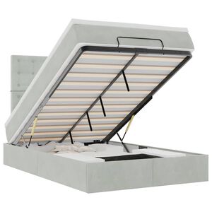 vidaXL Cadre de lit ottoman avec matelas gris clair 120x190 cm velours