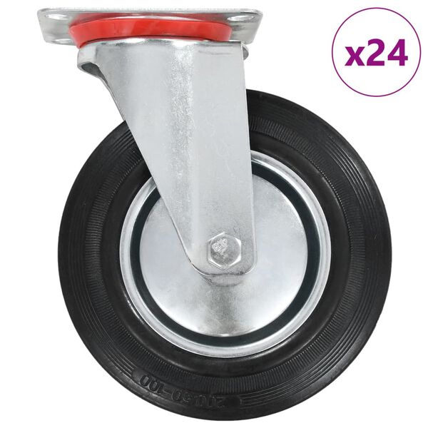 vidaXL 24 pcs Roulettes pivotantes 200 mm