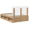 vidaXL Cadre de lit Ch&ecirc;ne artisan 135 x 190 cm Bois de pin massif