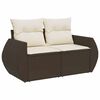 vidaXL Salon de jardin 4 pcs avec coussins marron résine tressée