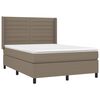vidaXL Sommier &agrave; lattes de lit avec matelas Taupe 140x200 cm Tissu