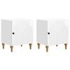vidaXL Cabinet de chevet 2 pc Blanc brillant 43 x 34,5 x 50 cm