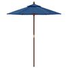 vidaXL Parasol de jardin avec m&acirc;t en bois bleu azur&eacute; 196x231 cm