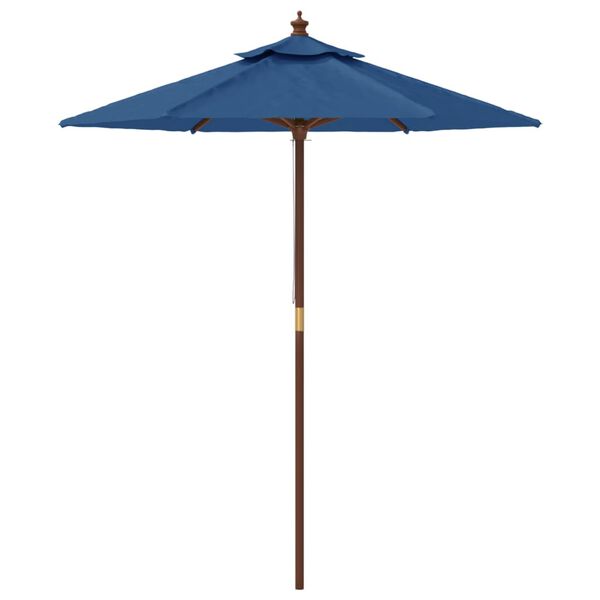 vidaXL Parasol de jardin avec m&acirc;t en bois bleu azur&eacute; 196x231 cm