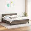 vidaXL Sommier &agrave; lattes de lit avec matelas Taupe 180x200 cm Tissu