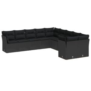 vidaXL Ensemble de canap&eacute; de jardin 13 pc Noir polyrotin