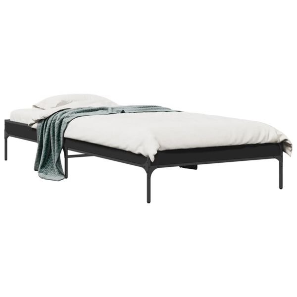 vidaXL Cadre de lit sans matelas noir 75x190 cm