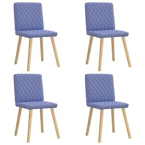 vidaXL Chaises &agrave; manger lot de 4 bleu jean tissu