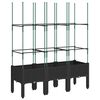 vidaXL Jardini&egrave;re avec treillis noir 120x40x142,5 cm PP