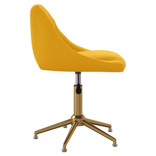 vidaXL Chaise pivotante de salle &agrave; manger Jaune moutarde Velours