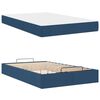 vidaXL Cadre de lit avec matelas avec matelas 2 pcs Bleu tissu