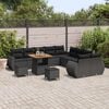 vidaXL Ensemble de canapé de jardin 13 pcs Noir polyrotin