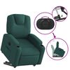 vidaXL Fauteuil inclinable &eacute;lectrique vert fonc&eacute; tissu