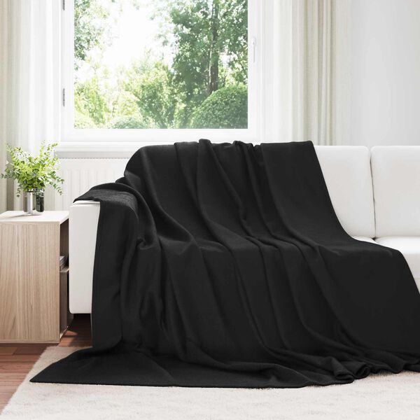 vidaXL Jet&eacute; Noir 240 x 220 cm Toison