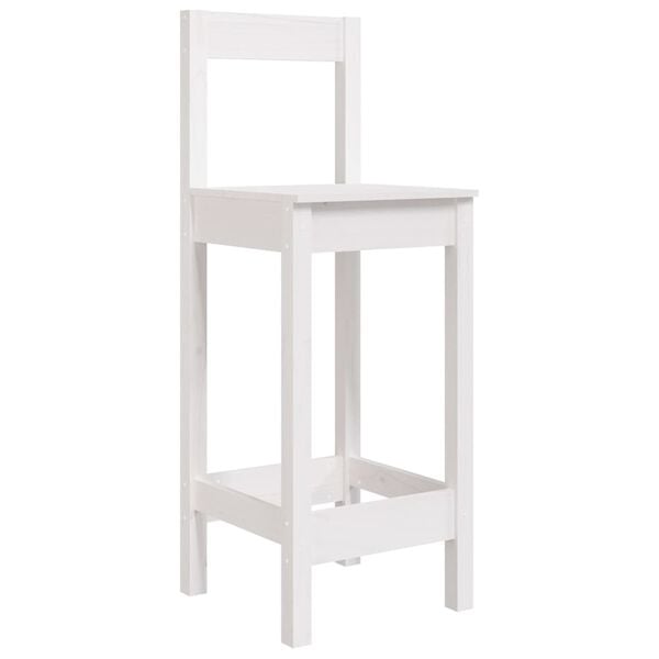 vidaXL Chaises de bar lot de 2 blanc 40x41,5x112 cm bois de pin solide