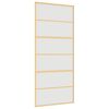 vidaXL Porte coulissante dor&eacute; 90x205 cm verre ESG d&eacute;poli et aluminium
