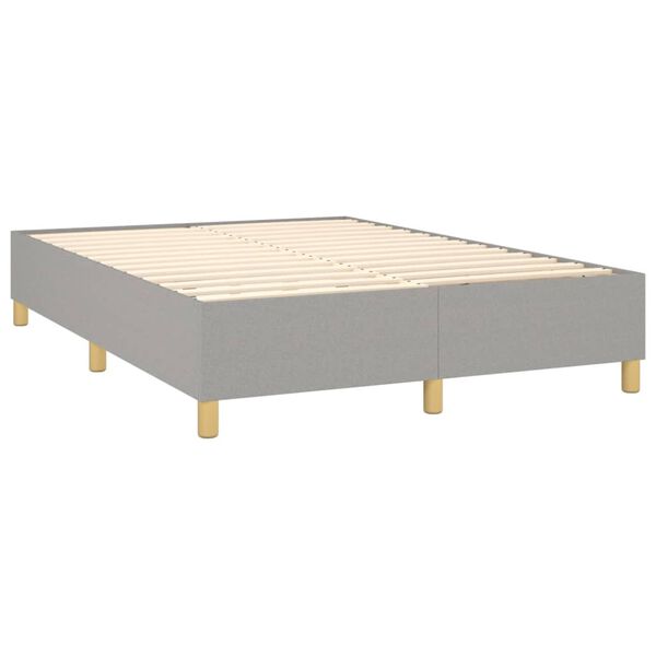 vidaXL Sommier &agrave; lattes de lit avec matelas Gris clair 140x190cm Tissu