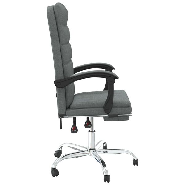 vidaXL Fauteuil inclinable de bureau Gris fonc&eacute; Tissu