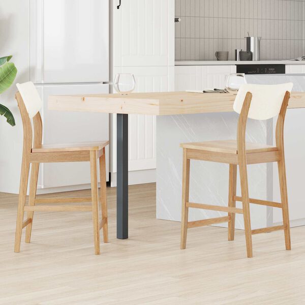 vidaXL Chaises de salle &agrave; manger 2 pcs Naturel 48 x 49 x 95 cm
