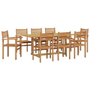 vidaXL Ensemble de salle &agrave; manger pour jardin 9 pcs Marron