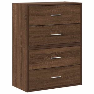 vidaXL Armoires avec 2 tiroirs 2 pcs chêne marron bois d'ingénierie