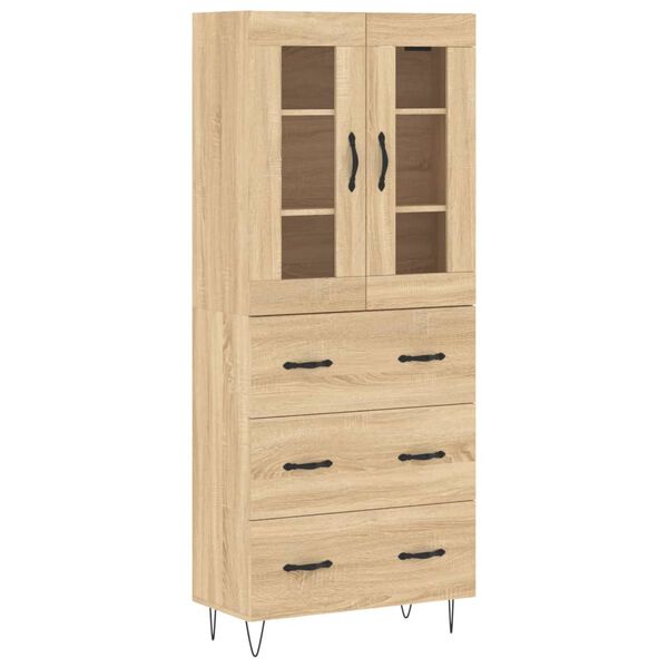 vidaXL Buffet haut Ch&ecirc;ne sonoma 69,5x34x180 cm Bois d'ing&eacute;nierie