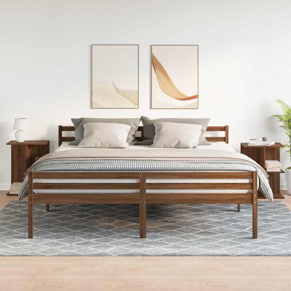 vidaXL Tables de chevet 2 pcs ch&ecirc;ne marron bois d'ing&eacute;nierie