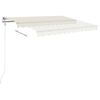 vidaXL Auvent manuel r&eacute;tractable avec poteaux 3x2,5 m Cr&egrave;me