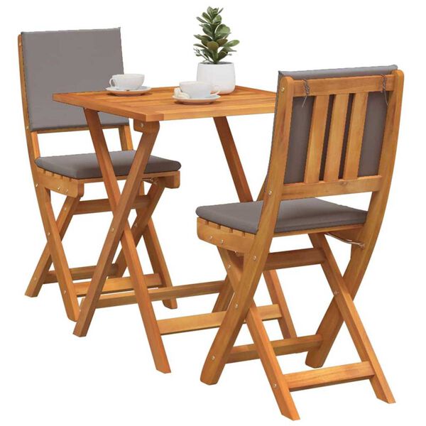 vidaXL Ensemble bistrot 3 pcs Marron Bois d'acacia massif