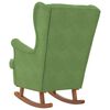 vidaXL Fauteuil &agrave; bascule &agrave; oreilles en velours vert clair bois massif