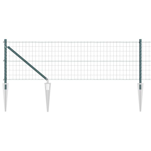 vidaXL Cl&ocirc;ture avec poteau Vert 0,8 x 25 m Acier et PVC
