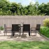 vidaXL Ensemble à manger de jardin 7 pcs noir textilène et acier