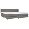 vidaXL Sommier &agrave; lattes de lit avec matelas Gris fonc&eacute; 200x200cm Tissu