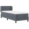 vidaXL Lit &agrave; ressorts avec matelas Gris fonc&eacute; 80 x 200 cm Velours