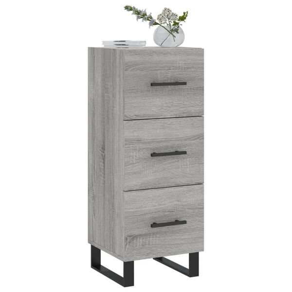 vidaXL Buffet Sonoma gris 34,5x34x90 cm Bois d'ing&eacute;nierie