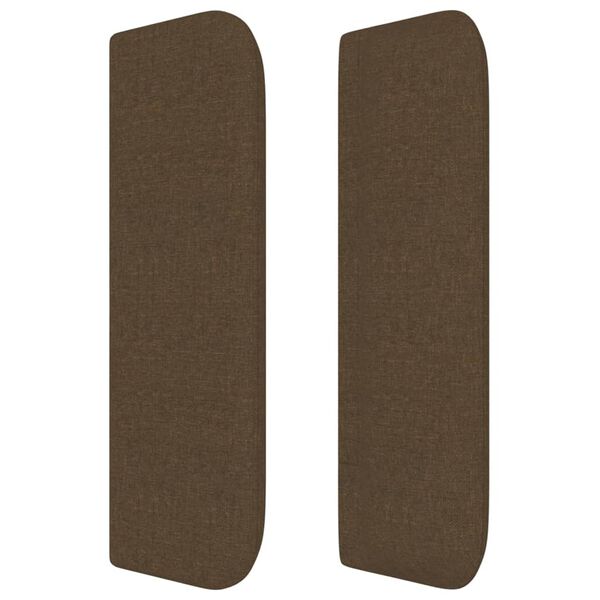 vidaXL T&ecirc;te de lit avec oreilles Marron Fonc&eacute; 183x16x78/88 cm Tissu