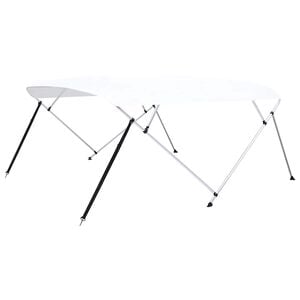 vidaXL Auvent bimini &agrave; 4 arceaux Blanc 243x(230-244)x137 cm