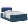 vidaXL Lit ottoman avec matelas et LED bleu fonc&eacute; 90x200cm velours