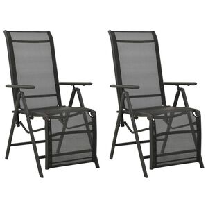 vidaXL Chaises inclinables de jardin lot de 2 Textil&egrave;ne et aluminium