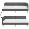 vidaXL Cadre de lit d'angle avec matelas Gris fonc&eacute; 90 x 190 cm tissu