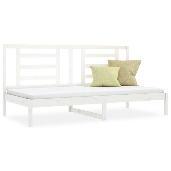 vidaXL Lit de jour sans matelas blanc 90x200 cm bois de pin massif