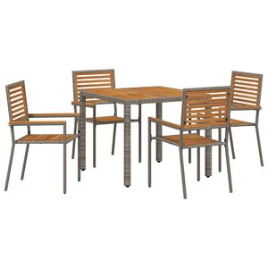 vidaXL Ensemble de salle &agrave; manger pour jardin 5 pcs Gris et marron