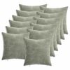 vidaXL Housse de coussin 12 pc HEERLEN Vert 40 x 40 cm Tissu Chenille