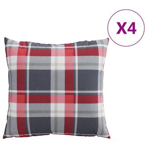 vidaXL Coussins de canap&eacute; 4 pcs motif &agrave; carreaux rouges 40 x 40 cm en tissu