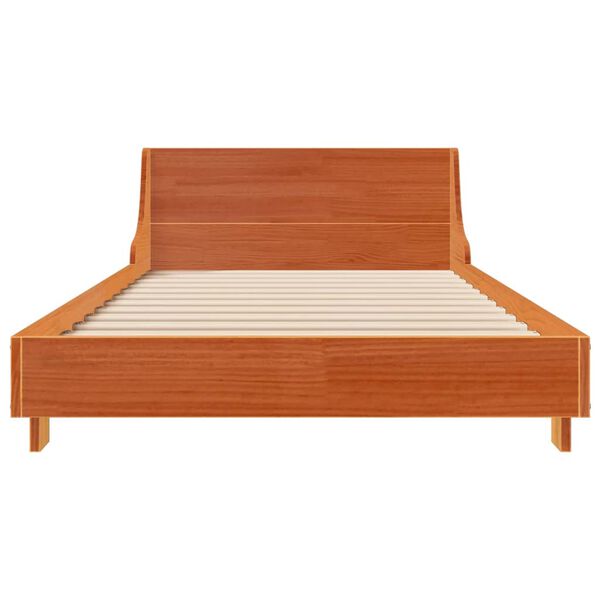 vidaXL Cadre de lit sans matelas cire marron 75x190 cm bois pin massif